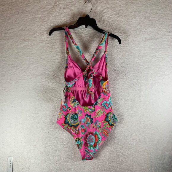 Jessica Simpson Women's Lip Gloss Rosies Bushes One-Piece Swimsuit Size M NWT - Picture 4 of 7